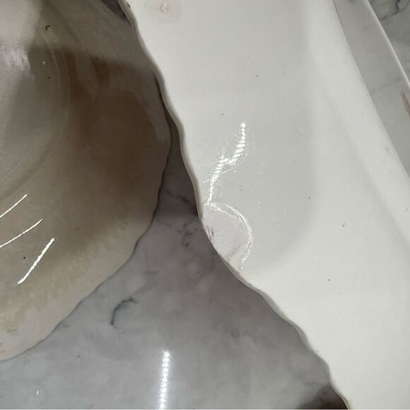 Mason pink vista Red and White ironstone antique Plates Set 4 dinner plates - Picture 4 of 6